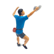 Hand Painted 1:64 Scale Rock Climbing Figure Blue Resin Miniature Diorama Accessory for Micro Landscape