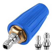 Pressure Washer Turbo Nozzle 3600PSI Rotating Tip with 2 Adapters for Pressure Cleaning Blue