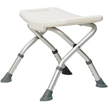 Folding Shower Chair for Elderly, Non Slip Adjustable Bath Stool for Seniors, Lightweight Stainless Steel Seat