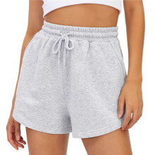 Shorts D'ĂtĂ© pour Femmes, Tenues de Sport DĂ©contractĂ©es, VĂȘtements de Plage, de Vacances, Confortables, Ă la Mode pour L'Automne Gris Clair M