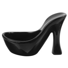 Black Ceramic Vase Heel Design Flower Pot for Home Decor Office Desk Display