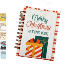 Christmas Gift Card Book Holder, DIY Spiral Bound Merry Christmas Gift Card Book