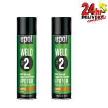 2 x U-Pol WELD#2 Weld Through Copper Rich Zinc Primer Spray 450ml Aerosol UPol