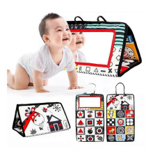 (Black and Red) Foldable Distorting Mirror ToyStimulates Visual Awareness,Vision Training