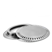 Korean BBQ Grill Pan Nonstick Stainless Steel Barbecue Tray for Outdoor and Home Cooking