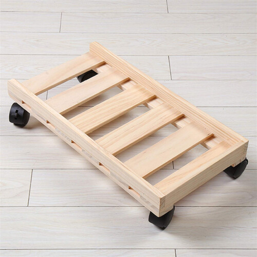 Adjustable Wooden CPU Stand with Wheels, Wall Mount PC Tower Holder, Space Saving and Durable