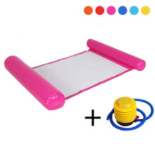 Rose Red Inflatable Pool Lounger Float Chair with Foldable Design and Comfortable Backrest for Adults and Kids