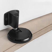 Adjustable Zinc Alloy Door Stopper Heavy Duty No‑Drill Door Holder for Wall Damage Prevention Black