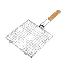Fish Grilling Basket with Long Handle, Stainless Steel BBQ Grill Basket for Outdoor Cooking and Camping