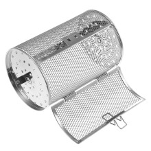 Air Fryer Rotisserie Basket Stainless Steel Grill Cage 360 Even Heating Large Door Lock Design
