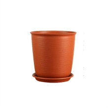 Large Resin Flower Pots with Efficient Drainage, SunResistant Durable Body for Balcony Gardening, Orange XL 4pcs