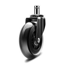 Heavy Duty Office Chair Wheels Set of 5, 3 Inch Rubber Casters for Hardwood Floors, Smooth Silent Rolling