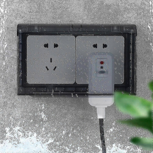 Cache prise électrique noir résistant aux intempéries pour extérieur à 2 vitesses 2