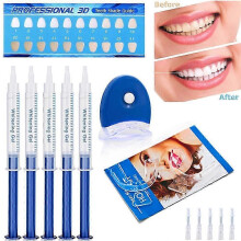 Teeth Whitening Kit with Advanced Light Bleaching Gel and Strong Tooth Bleacher - Dental Set for Bright Smile