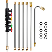 Pressure Washer Extension Wand 7.5 Ft 4000 PSI with Nozzle Tips and LeakProof Rings for Gutter Cleaning