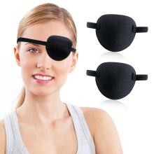Eye Patch for Adults Adjustable Comfort Fit Medical Eye Patch for Amblyopia Strabismus Black 2pcs