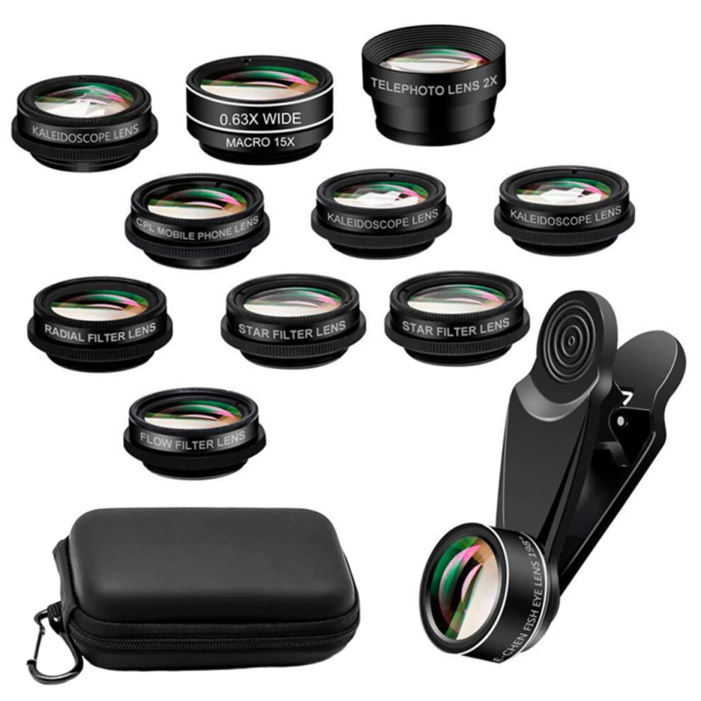 12ÂInâ1 Phone Camera Lens Kit Wide Angle Macro Telephoto Fisheye Clip On Set For Smartphone 9330225792598