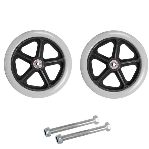 Wheelchair Replacement Wheels 6 Inch Solid Front Caster Pair Non Inflatable Punctureproof Walker Wheels 1