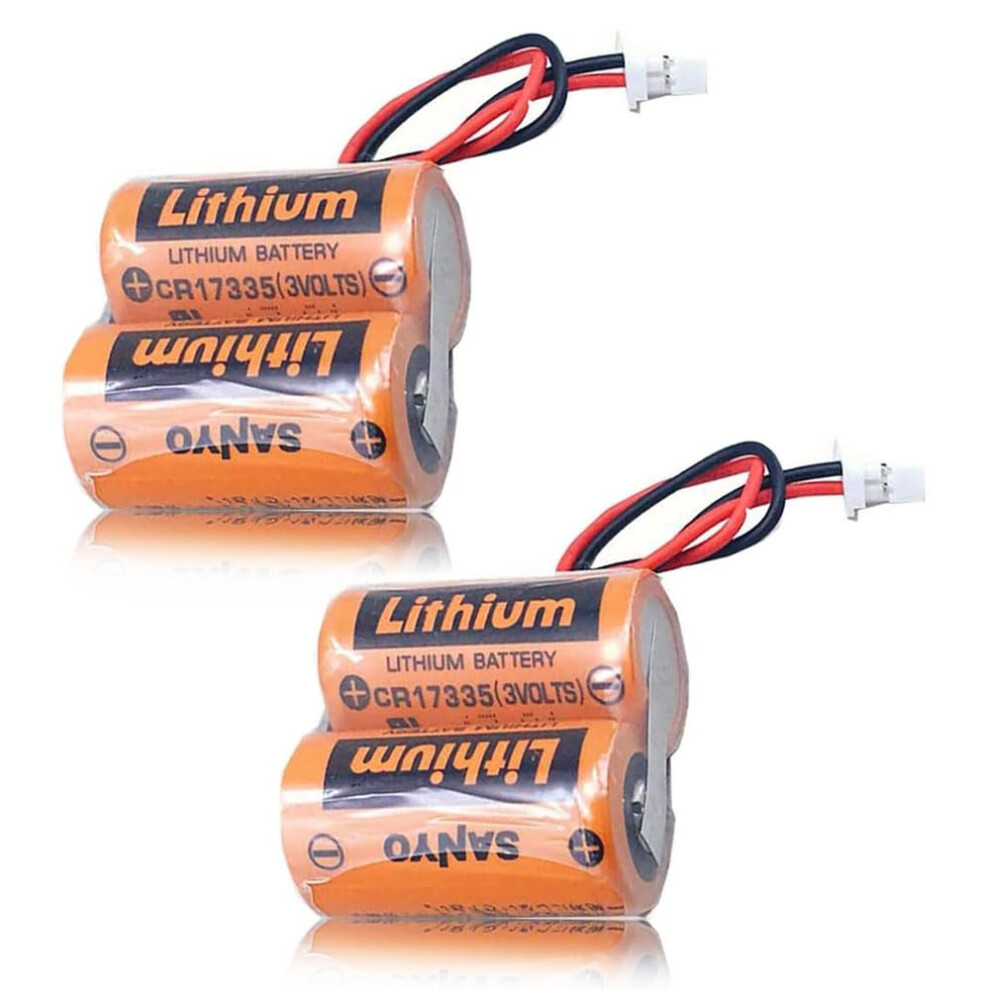 (2 Pack) 6V 1800Mah 2Cr17335a Lithium Backup Battery For Sanyo Mrbat6v1, Reliable Power For Plc Systems 9330225651888