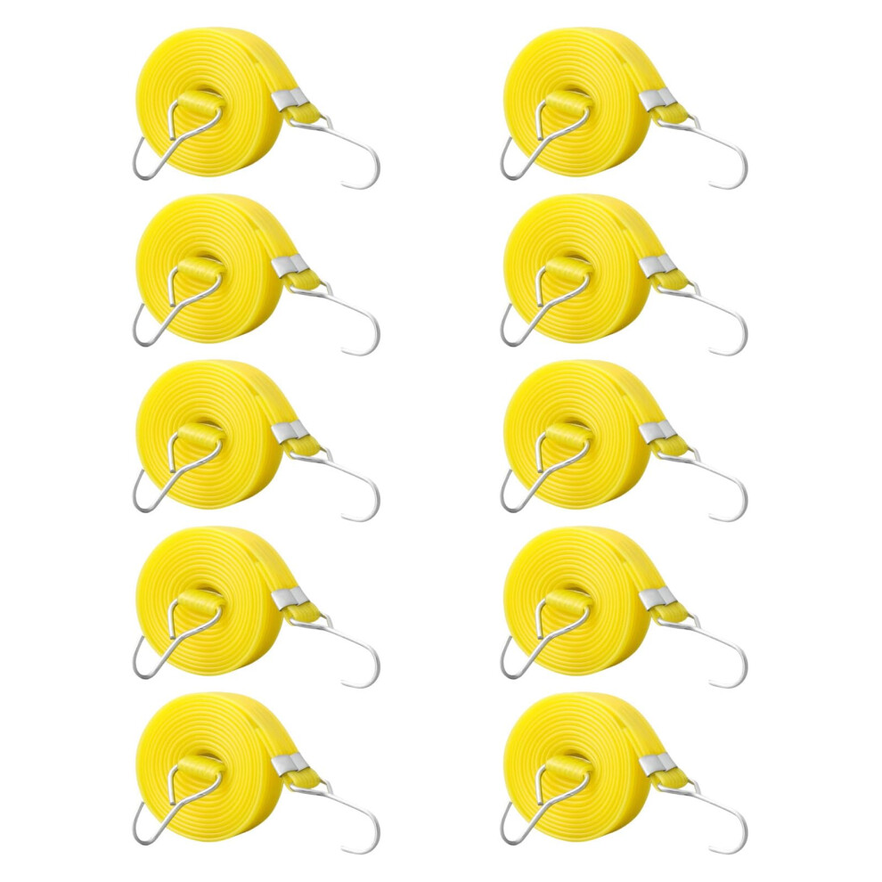 10 Pack Adjustable Bungee Cords With Metal Hooks, Weatherproof Elastic Tie Down Straps For Camping And Hiking 9310869704126