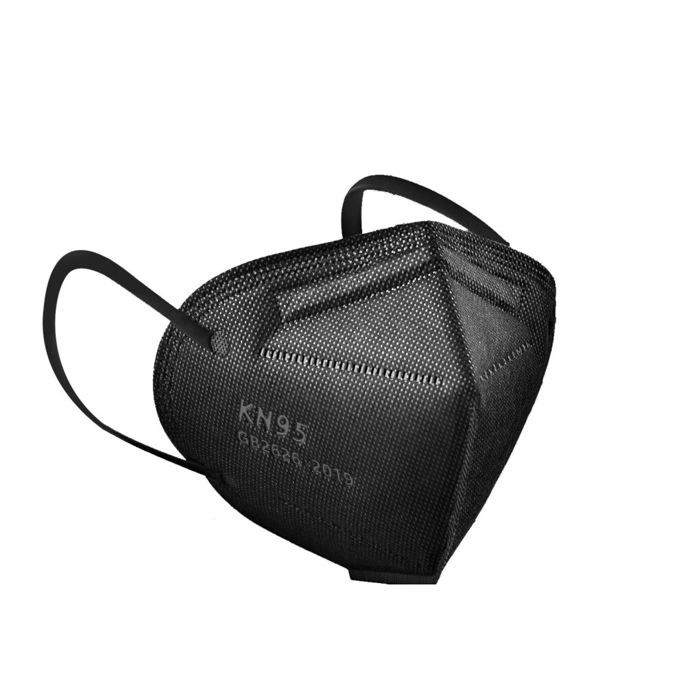 Black Kn95 Face Mask 20 Pack, 5 Ply Protective Mask With Adjustable Nose Clip And Elastic Ear Loops 9310869704140