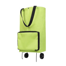 Large Capacity Foldable Grocery Shopping Bag on Wheels Durable Reusable Trolley Bag Big Green