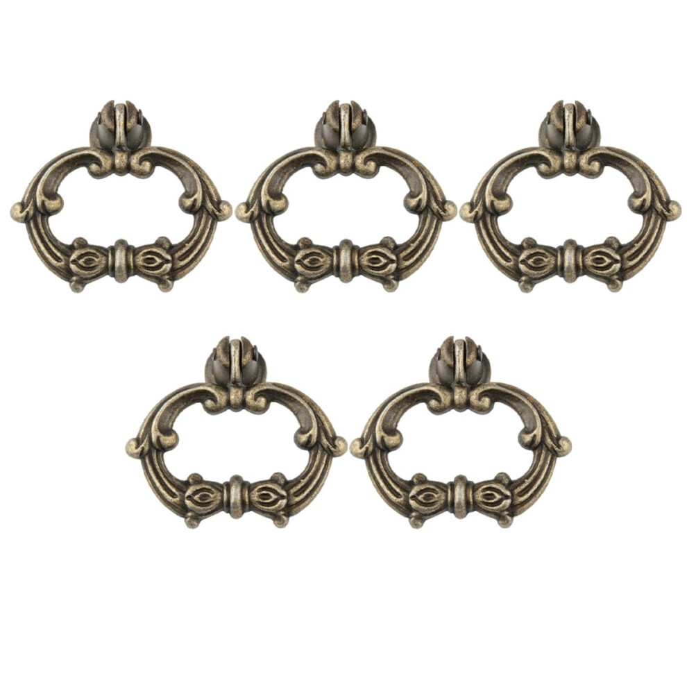 Vintage Bronze Cabinet Handles 5 Sets Durable Zinc Drawer Pulls Retro Finish For Kitchen And Closet Furniture 9310869704225