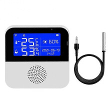 (Style A 1pc) 1/2/4PCS Tuya WiFi Temperature Humidity Sensor With External Probe LCD Screen Remote Monitor Indoor Thermometer Hygrometer Smart