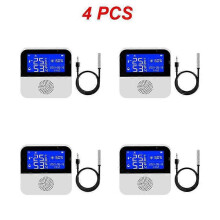 (Style A 4pcs) 1/2/4PCS Tuya WiFi Temperature Humidity Sensor With External Probe LCD Screen Remote Monitor Indoor Thermometer Hygrometer Smart
