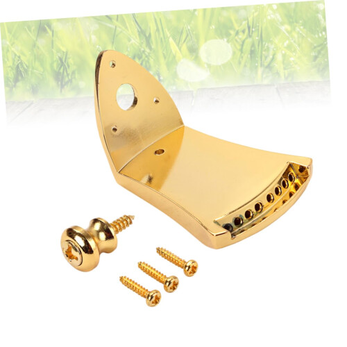 8 String Mandolin Tailpiece Shiny Gold Finish with Screws Quick String Change Removable Cover 1