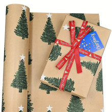 Kraft groene boom cadeaupapier rol 52 voet