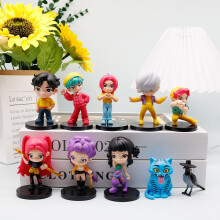 (10pcs) KPOP Cartoon Figurine Blind Box Series: Demon Hunter Girls' Group Tiger, Raven, and Rumizoi Merchandise Dolls and Figurines