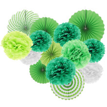 Papieren waaierpompons set, feestelijke decoratie, 14 stuks