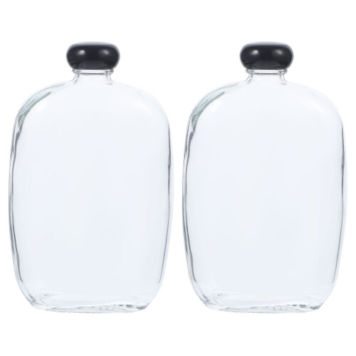 2 st önskeflaskor i glas med lock