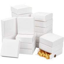 20 hvite sammenleggbare gaveesker, 15 x 15 x 5 cm