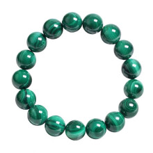 Malachit-Perlenarmband für ganzheitliches Wohlbefinden, reinigt die Chakren, fördert positive Energie, elastisches Natursteinarmband mit polierten