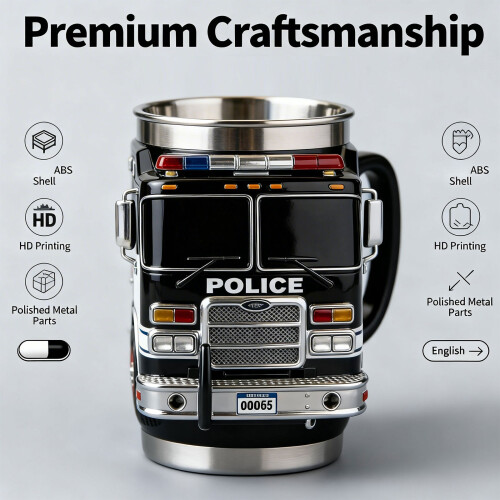 Creative Truck Shaped Firefighting Coffee Mug Heat Cold-A 1
