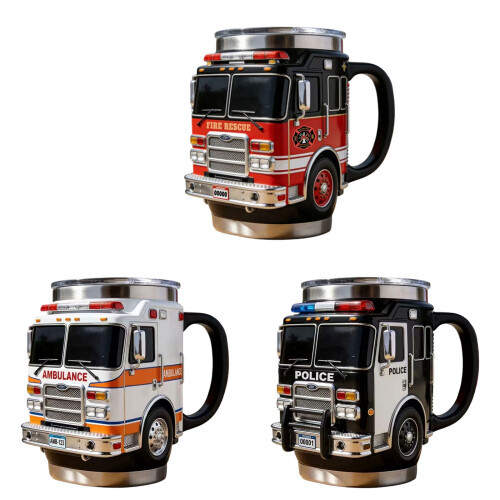 Creative Truck Shaped Firefighting Coffee Mug Heat Cold-A 2