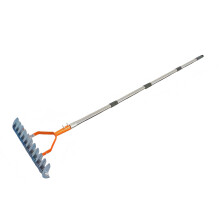 Detachable Aluminum Landscape Rake for Yard Cleanup with Ergonomic Grip and Adjustable Length