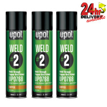 3 x U-Pol WELD#2 Weld Through Copper Rich Zinc Primer Spray 450ml Aerosol UPol