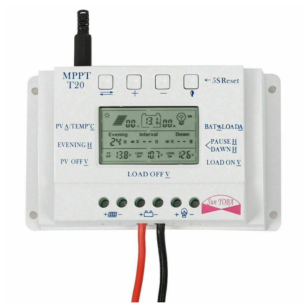 Mppt Solar Charge Controller Regulator 12V 24V Lcd 20A 30A 40A 60A 80A 3Timer 9330225652649