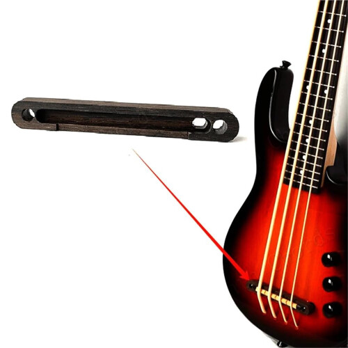 Brown Adjustable Bass Guitar Bridge Replacement with Adjustable Saddle Control and Easy Intonation Setup 2
