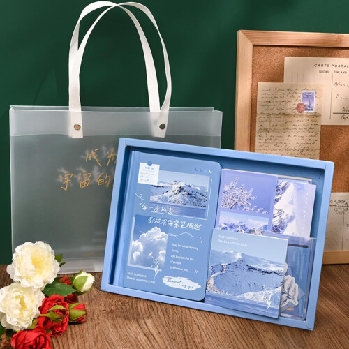 Creative Trend Notebook Journal Set  Smooth Writing, Artistic Design, Small Box and Transparent Bag 1