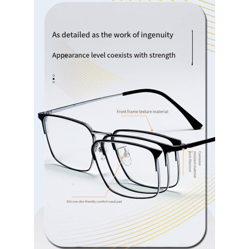 Progressive Multifocus Reading Glasses 6.25D Blue Light Blocking Titanium Frame Computer Readers 1
