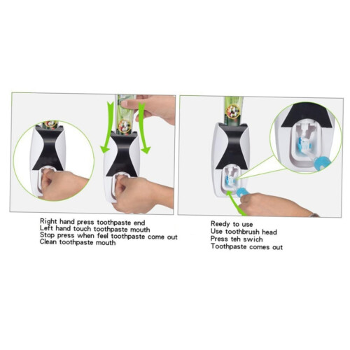 Wall Mounted Automatic Toothpaste Dispenser Squeezer with Dustproof Cover and OneHand Operation 2
