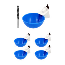 5 Pack Automatic Chicken Waterer Kit with Hole Saw, Large Leak Poultry Water Cups for Ducks and Rabbits