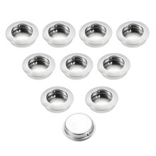 10Pcs Recessed Door Handle Set Stainless Steel Flush Pulls Low‑Profile Satin Nickel for Sliding Drawer and Cabinet Doors