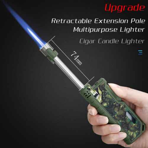 Butane Torch Lighter 2 Pack Refillable Windproof Jet Flame Flexible Long Neck with Adjustable Flame for Camping BBQ Candle 1