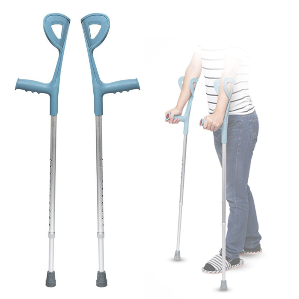 Adjustable Forearm Crutches for Adults, Lightweight Aluminum Open Cuff Pair with Ergonomic Grip Handle