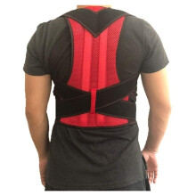 Adjustable Posture Corrector and Back Support Brace for Men and Women, Triple Zone Support, Red 5XL